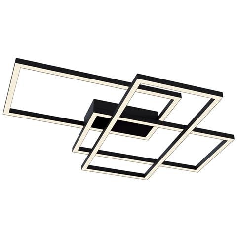 Lampadario A Sospensione Moderno Line Metallo Nero Acrilico 3 Luci Led 80w - Foto 1