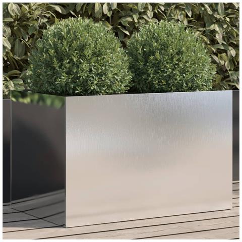 Fioriera Argento 62x40x39 cm in Acciaio Inox - Foto 2