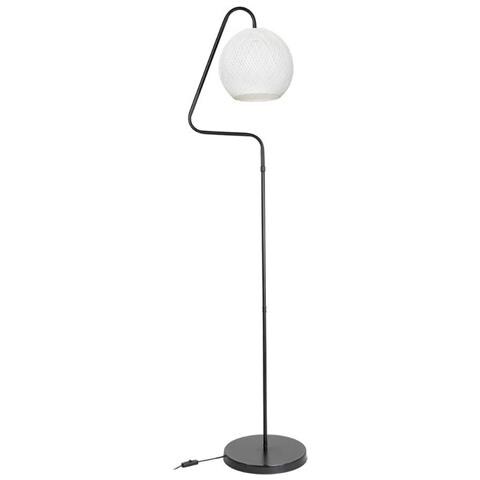 Lampada Da Terra A Stelo Yumak Mdl4256 Grigio E Paralume Tessuto Bianco - Foto 2