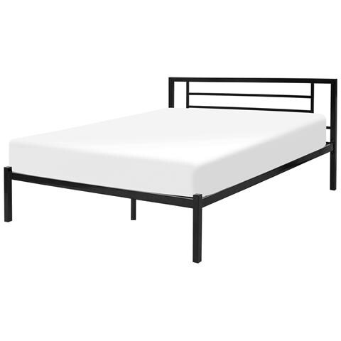 Letto Metallo Cusset 140 X 200 Cm Nero - Foto 8