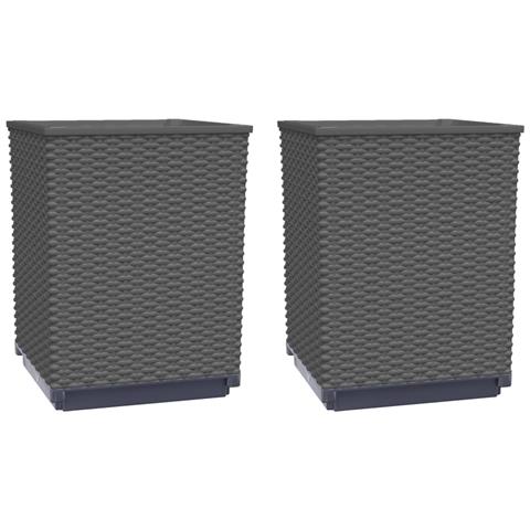 Fioriere 2 Pz Nere 30x30x37 Cm In Polipropilene - Foto 2