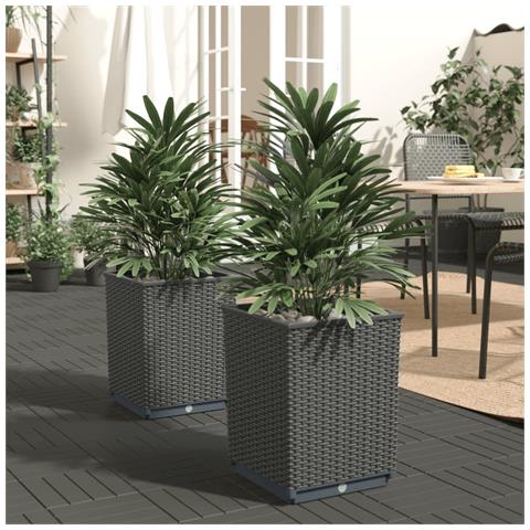 Fioriere 2 Pz Nere 30x30x37 Cm In Polipropilene - Foto 1