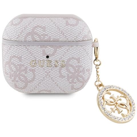 Cover Per Airpods 3 4g Script Con Charm Brillante Ornato Da Strass, Rosa Antico - Foto 1