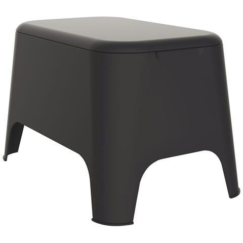 Tavolino Basso Contenitore Porta Bibite In Resina Da Esterno 59x39x36h Cm Toomax Petra - Black - Foto 1