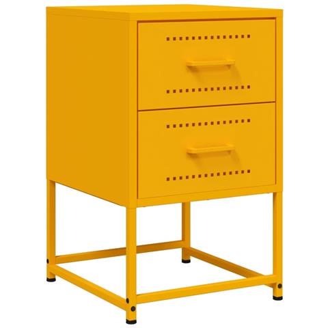 Comodini 2 Pz Giallo Senape 36x39x60,5 Cm In Acciaio - Foto 2