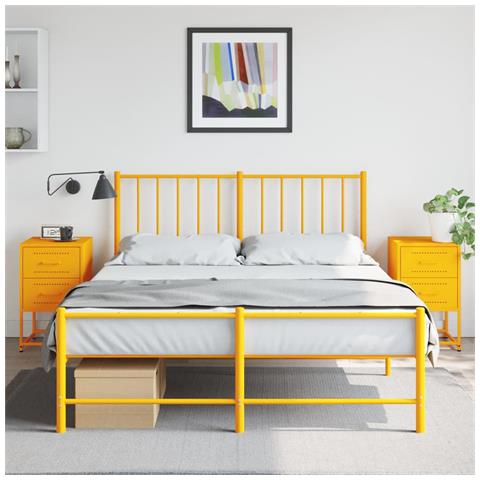 Comodini 2 Pz Giallo Senape 36x39x60,5 Cm In Acciaio - Foto 10