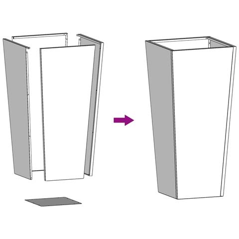 Fioriera Da Giardino 35x35x75 Cm In Acciaio Zincato - Foto 2