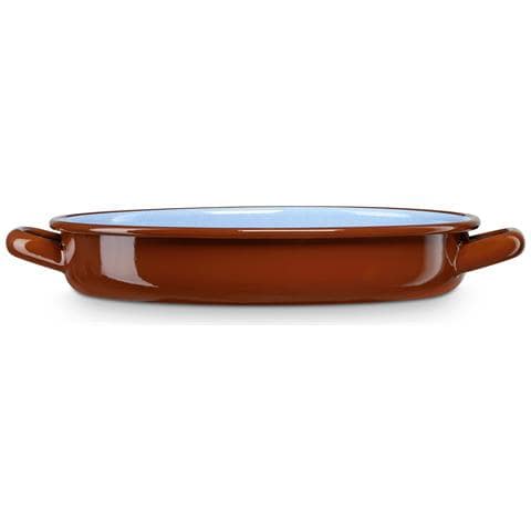 Terra Casseruola Induzione Bassa 34 Cm, Teglia 4 L Acciaio Smaltato, Vintage, Fuoco Marrone - Foto 1