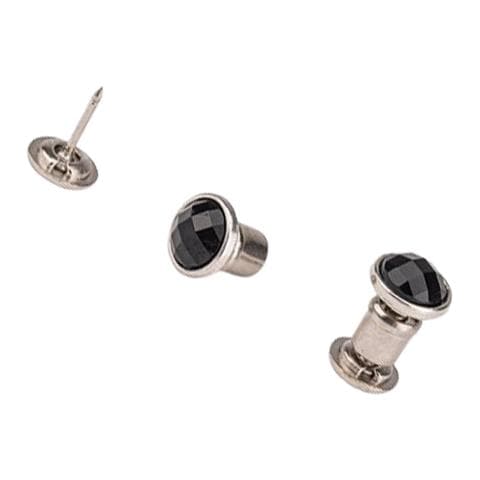 Bottoni A Pressione Senza Cuciture, Bottoni Rotondi Con Strass Piatti Sul Retro (10 Pezzi) Black - Foto 4