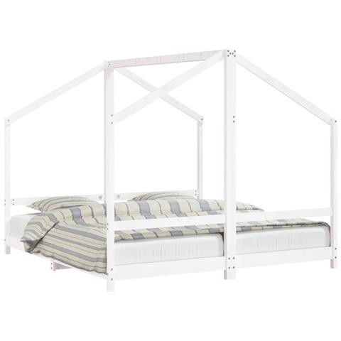 Giroletto per Bambini Bianco 2x (90x190) cm Legno Massello Pino - Foto 1