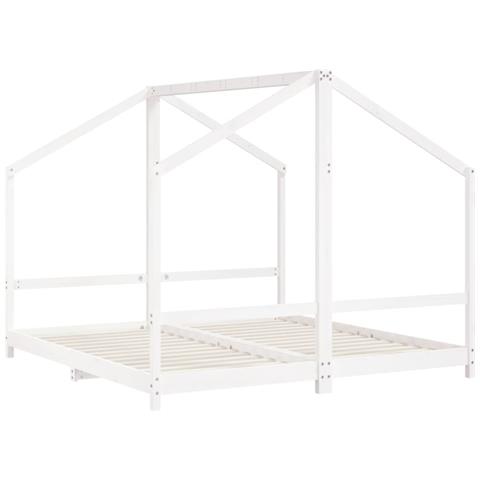 Giroletto per Bambini Bianco 2x (90x190) cm Legno Massello Pino - Foto 10