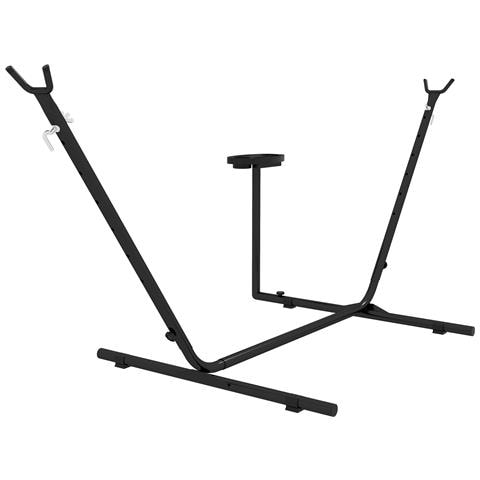 Supporto per Amaca in Acciaio con Tavolino Integrato e Carico Massimo 150kg, Nero - Foto 1