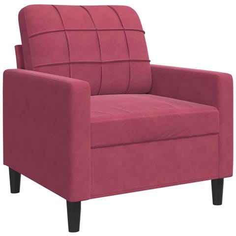 Poltrona Rosso Vino 60 Cm Velluto - Foto 2