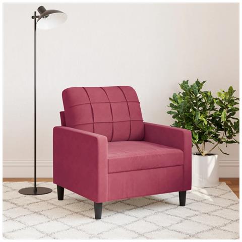 Poltrona Rosso Vino 60 Cm Velluto - Foto 3