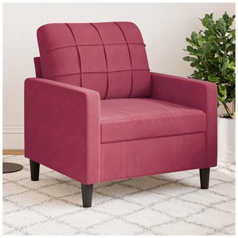 Poltrona Rosso Vino 60 Cm Velluto - Foto 1
