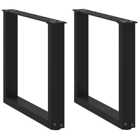 Gambe Tavolino Caffè A U 2 Pz Nero 50x(42-43) Cm In Acciaio - Foto 1