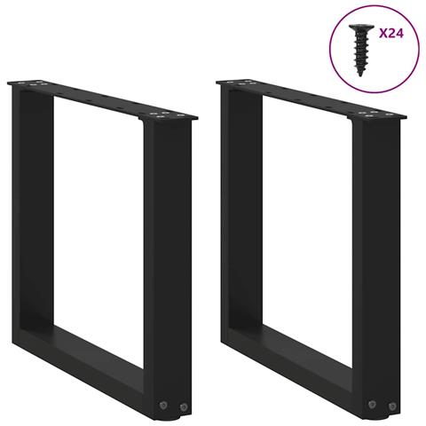 Gambe Tavolino Caffè A U 2 Pz Nero 50x(42-43) Cm In Acciaio - Foto 3