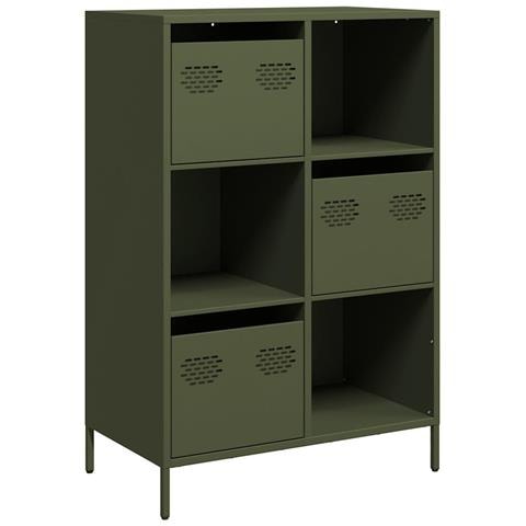 Credenza Verde Oliva 68x39x103,5 Cm In Acciaio - Foto 2