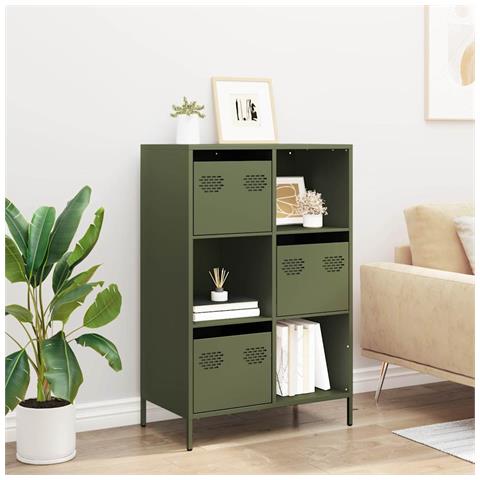 Credenza Verde Oliva 68x39x103,5 Cm In Acciaio - Foto 3