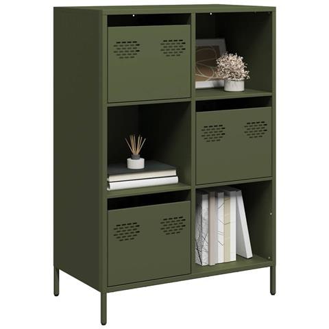 Credenza Verde Oliva 68x39x103,5 Cm In Acciaio - Foto 1