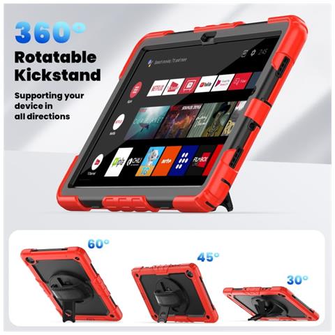 Custodia Per Samsung Galaxy Tab A7 10.4"" (t500) Con Cinturino Rosso - Stile & Protezione! - Foto 2