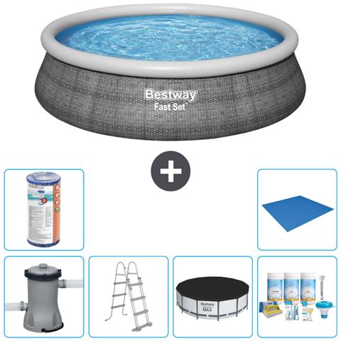 Piscina Fuori Terra - In Giro - 457x107 Cm - Grigio - Include Accessori Coordinati Cb21 - Foto 1