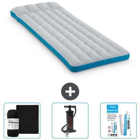 Set Materassino Gonfiabile - 189x72x20 Cm - Blu - Include Accessori Coordinati Cb7 - Foto 1