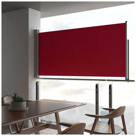Lusso Casadino -  Tenda Laterale Retrattile Per Patio 120x300 Cm Rossa - Foto 8