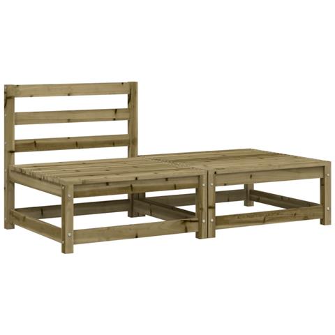 Lusso Casadino - Divano Giardino Senza Braccioli Con Poggiapiedi Pino Impregnato - Foto 1