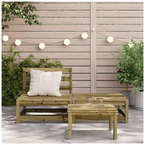 Lusso Casadino - Divano Giardino Senza Braccioli Con Poggiapiedi Pino Impregnato - Foto 2