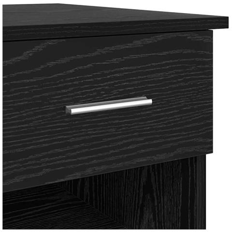 Scrivania con Ripostiglio Rovere Nero 90x49.5x75 cm Legno ingegnerizzato - Foto 9