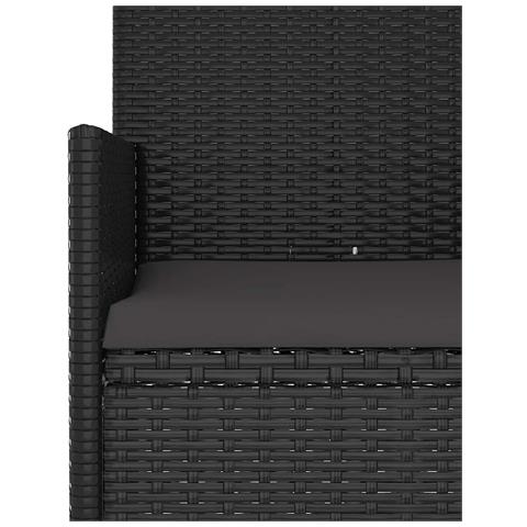 Set Divani da Giardino 4 pz con Cuscini Nero in Polyrattan - Foto 9