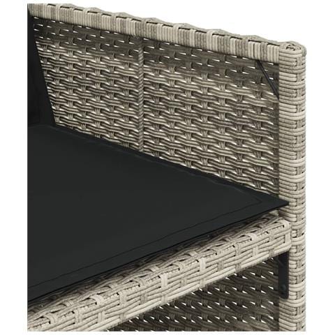 Set da Pranzo da Giardino 15 pz con Cuscini Grigio Polyrattan - Foto 9