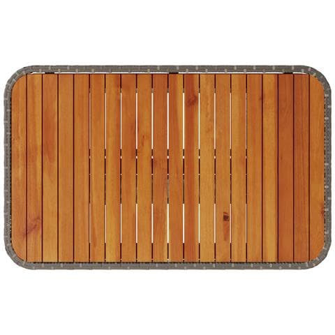 Set da Pranzo da Giardino 3 Pezzi con Cuscini Grigio in Polyrattan e Acacia - Foto 9