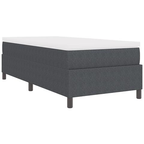 Letto con Rete a Molle con Materasso Grigio Scuro 90x200 cm Tessuto di Corduroy - Foto 9