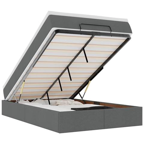 Struttura Letto Pouf con Materasso 120x200 cm in Tessuto - Foto 1