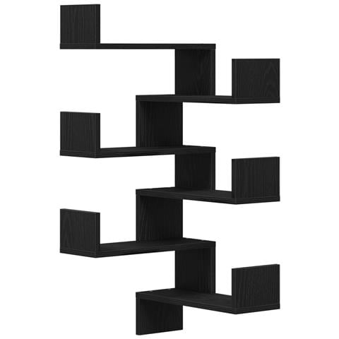 Mensole  2 pz Nero Rovere 40x40x49,5 cm Legno ingegnerizzato - Foto 1