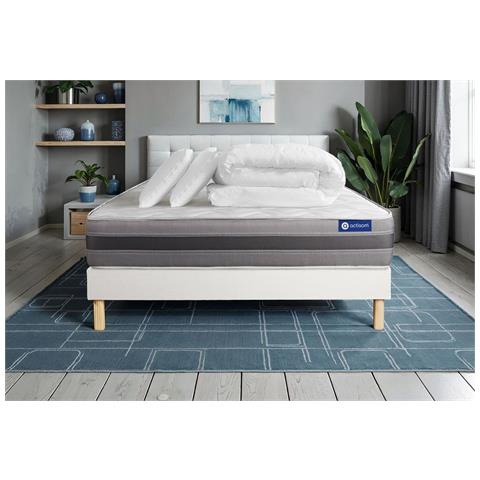 Pacchetto Letto Completo - Materasso 140x200cm + Box Spring Con Doghe (kit) + 2 Cuscini + Piumino - Actiflex Relax - Foto 1