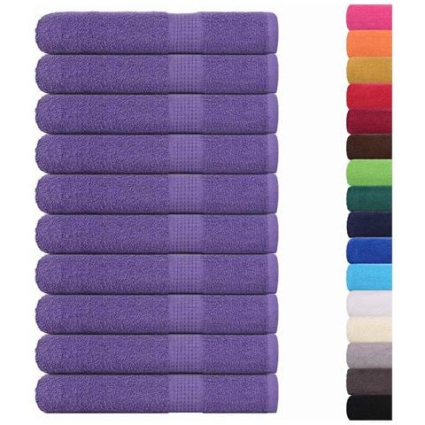 Asciugamani 10 pz Viola 100x200 cm 360 g/m² 100% Cotone - Foto 2