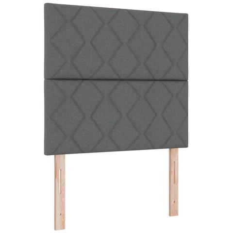 Letto a molle con materasso Grigio scuro 120 x 190 cm Tessuto - Foto 1