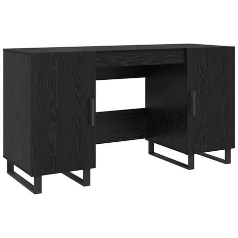 Scrivania Rovere nero 140 x 50 x 75 cm Legno multistrato - Foto 1