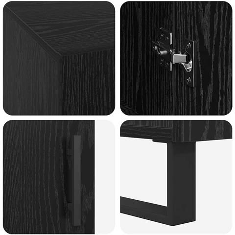 Scrivania Rovere nero 140 x 50 x 75 cm Legno multistrato - Foto 9