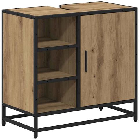Armadio per Lavabo da Bagno rovere artigianale 65 x 33 x 60 cm - Foto 1
