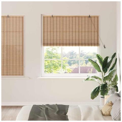 Tenda a rullo Altro Marrone Chiaro 150 x 160 cm Bambù - Foto 2