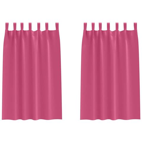 Tende con tende 2 pcs Rosa Vivo Poliestere - Foto 1