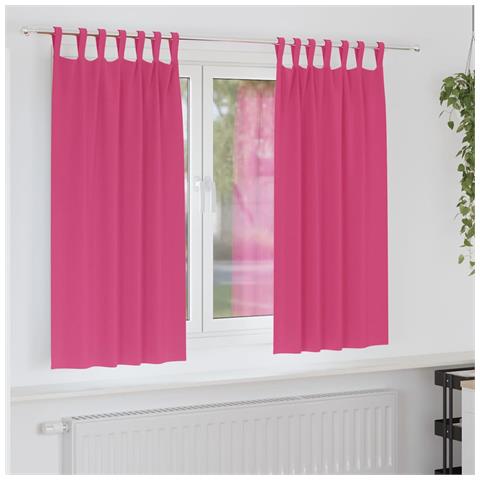 Tende con tende 2 pcs Rosa Vivo Poliestere - Foto 2