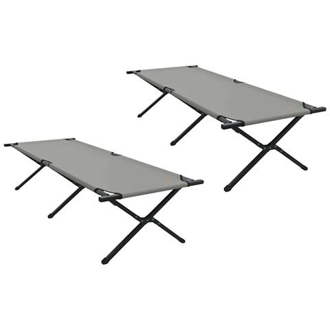 Letto da campeggio pieghevole 2 pcs Grigio Tessuto Oxford - Foto 1