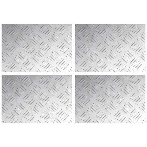 Dischi Quadrati 4 pcs Argento 30 x 20 cm Alluminio - Foto 1