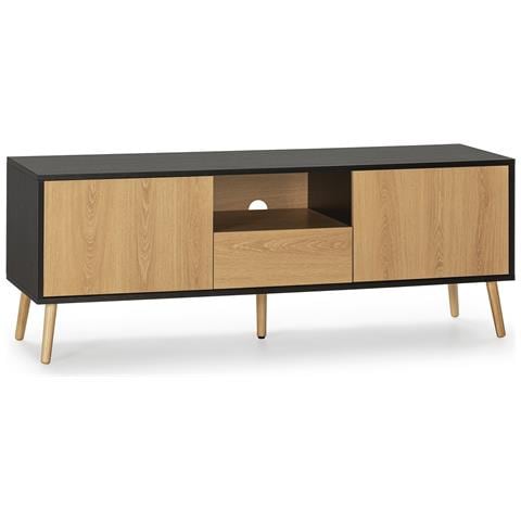 Mobile Tv Apolo 1 Anta 2 Cassetti, Colore Nero /legno - Foto 1