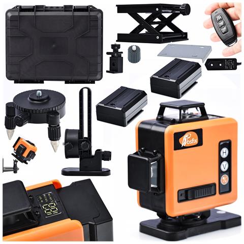 Livella Laser Orange Tiger Rot16l-l - 16 Linee, Autolivellante, Ip54 | Precisione 0,2 Mm / 10 M, 360°x4 | Uso Professionale, Set Completo - Foto 1